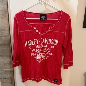 Harley-Davidson Red Long Sleeve Women's Tee
